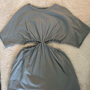 Blue Gray Cut-Out Dress